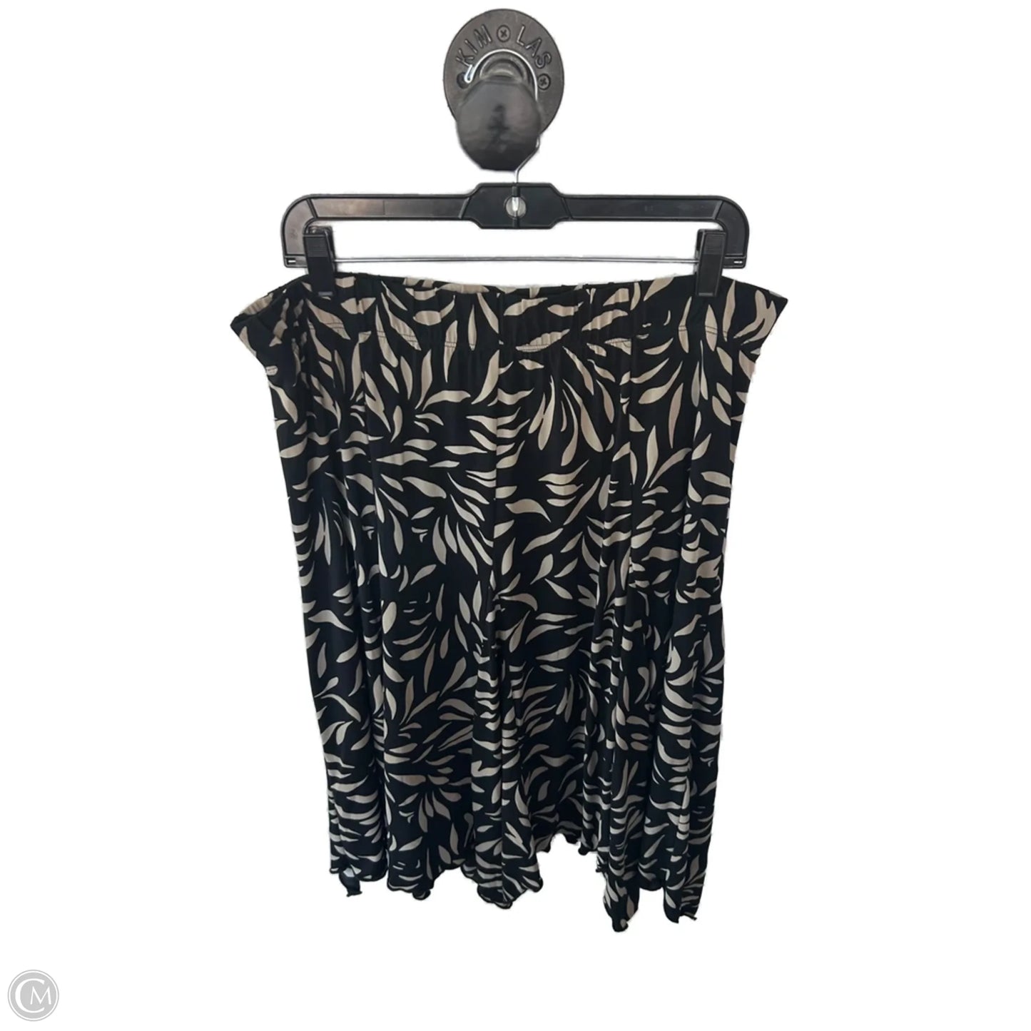 Skirt Midi By Chicos In Black & Tan, Size: 16