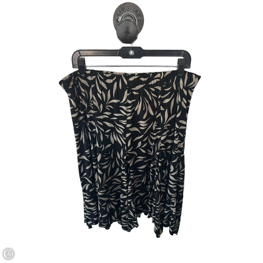 Skirt Midi By Chicos In Black & Tan, Size: 16