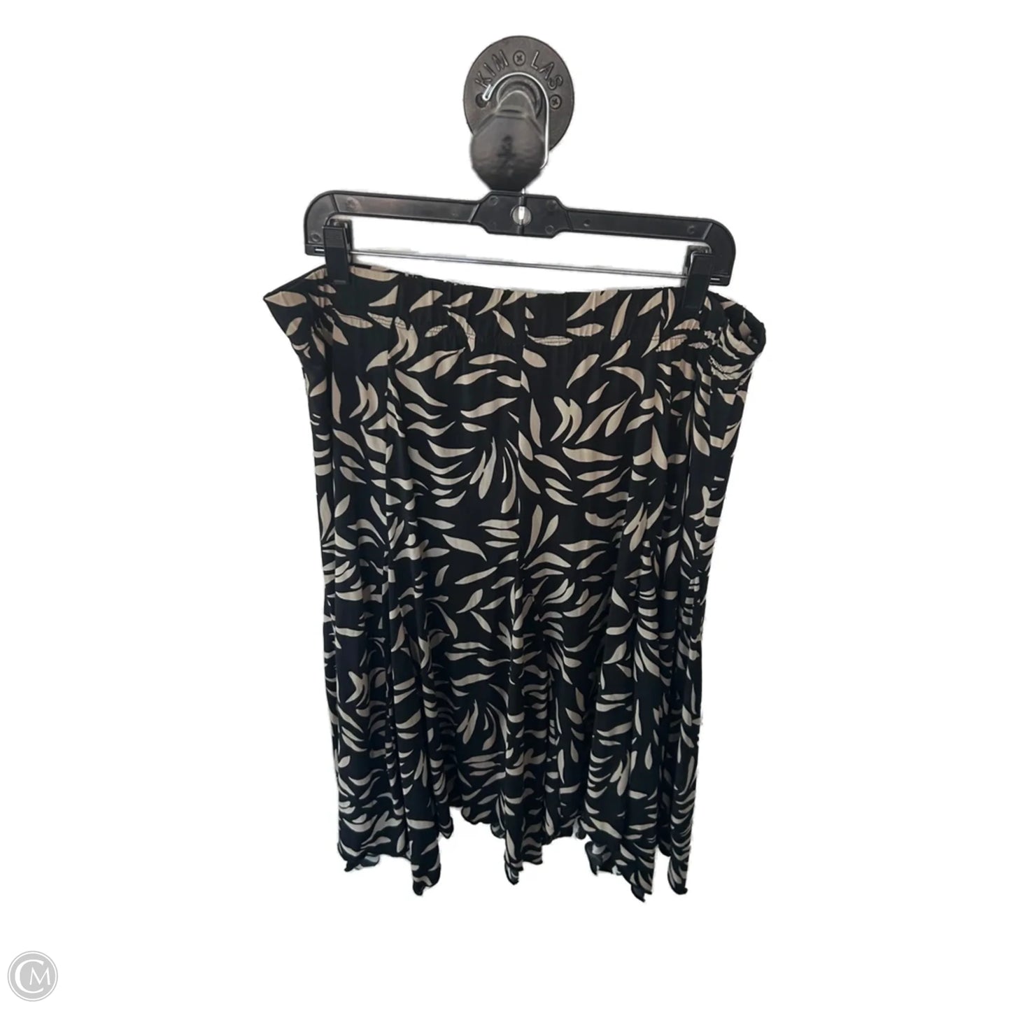 Skirt Midi By Chicos In Black & Tan, Size: 16