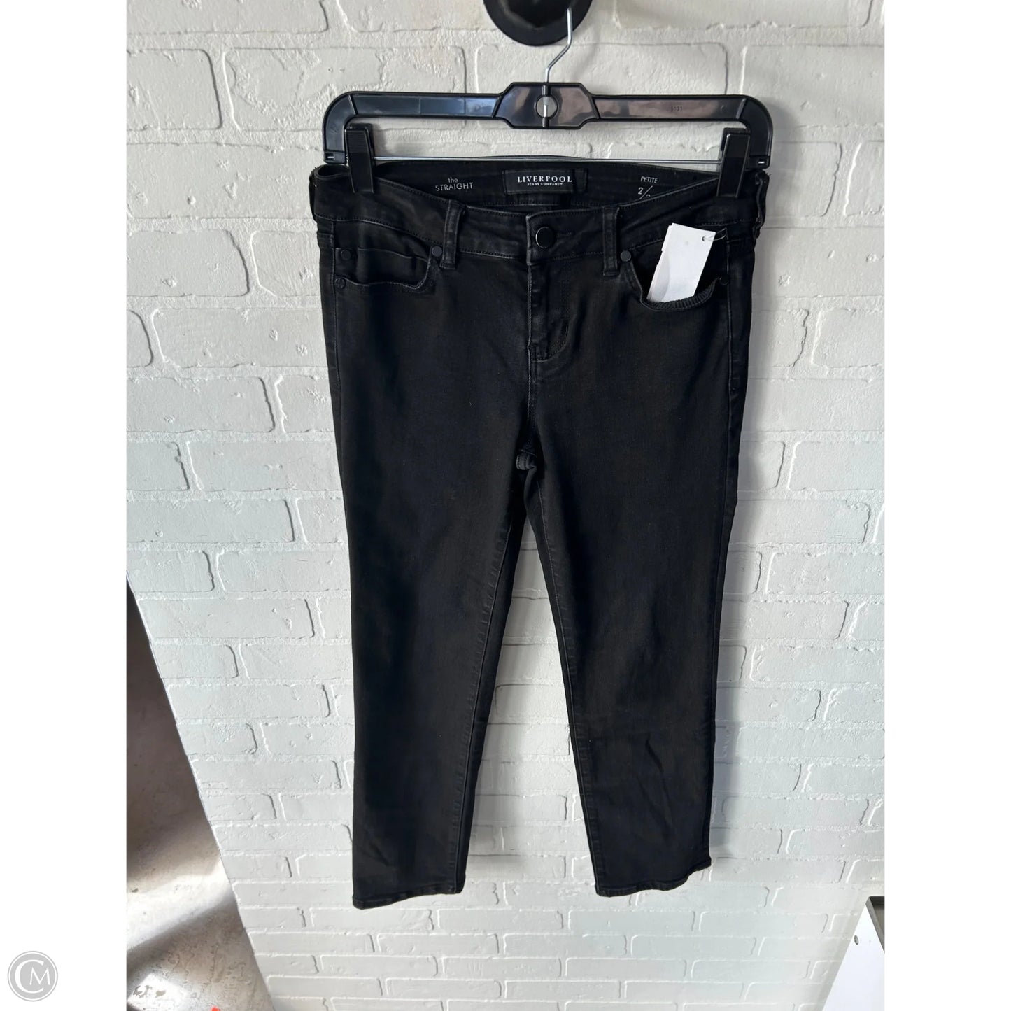 Jeans Straight By Liverpool In Black Denim, Size: 2p