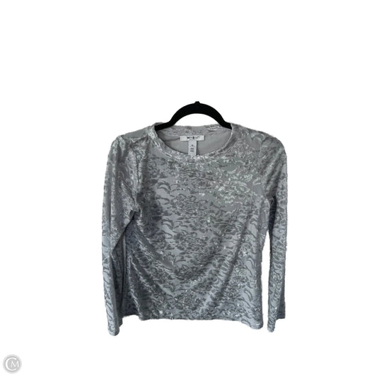 Top Long Sleeve By White House Black Market In Grey, Size: Xs