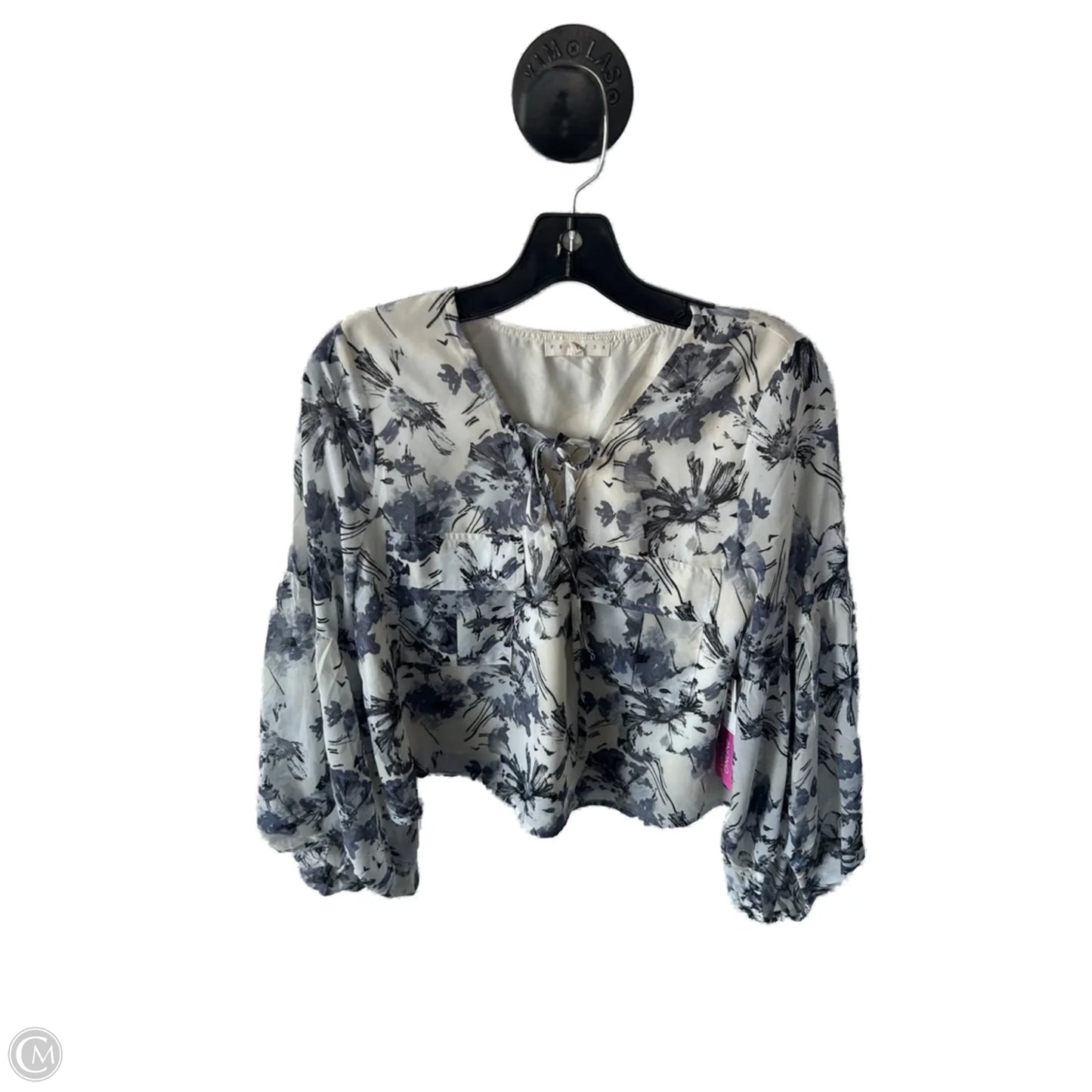 Top Long Sleeve By Promesa In Grey & Tan, Size: M