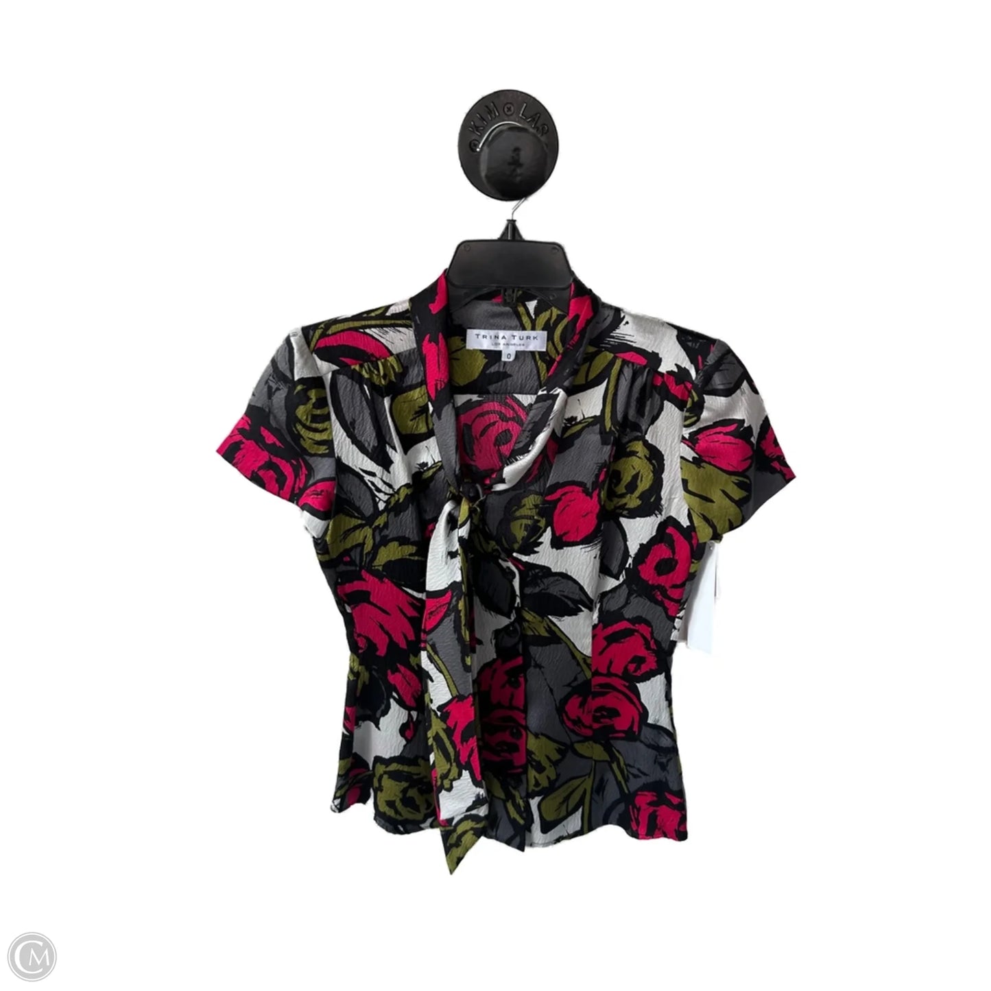 Top Short Sleeve By Trina Turk In Grey & Pink, Size: Xs