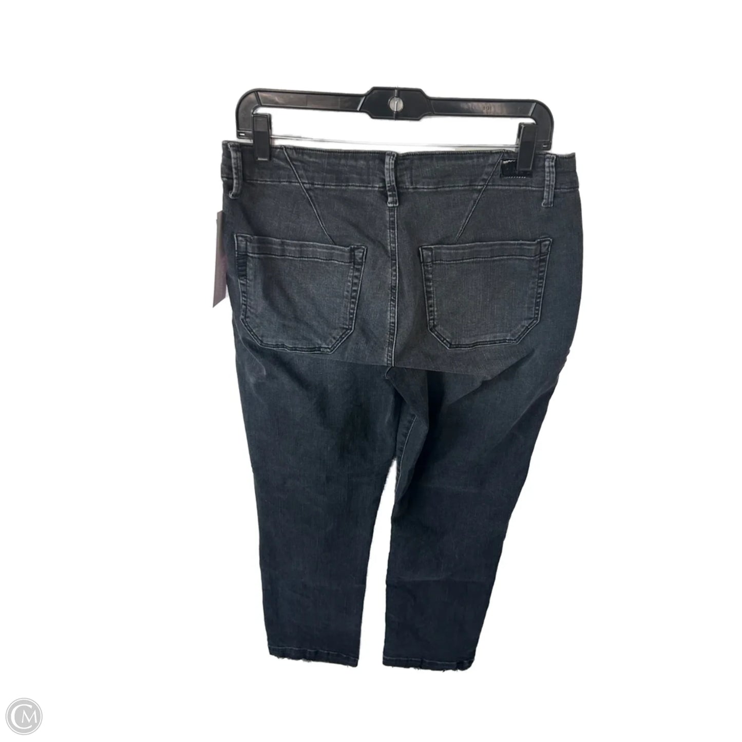 Jeans Straight By Paige In Black Denim, Size: 6