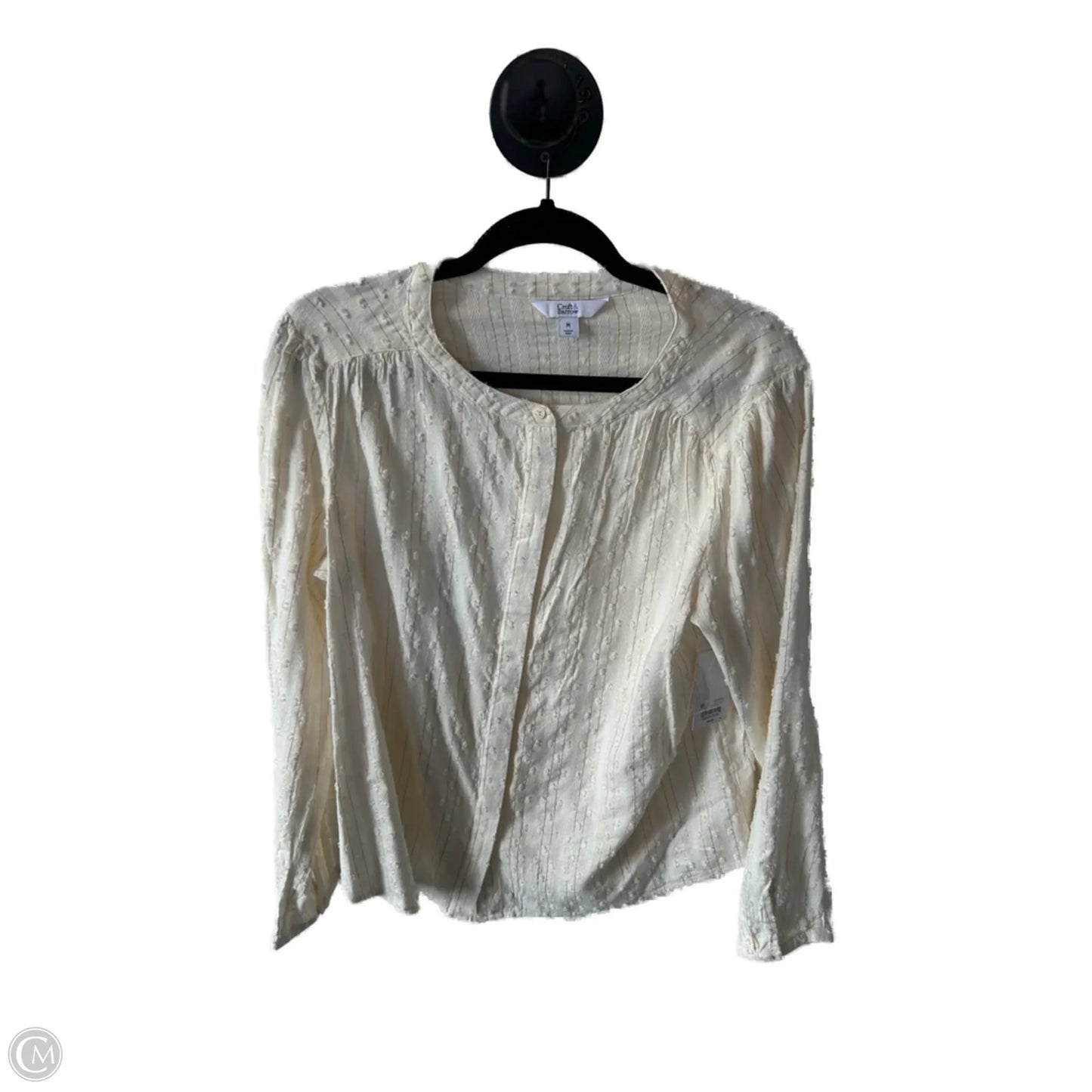 Top Long Sleeve By Croft And Barrow In Tan, Size: M