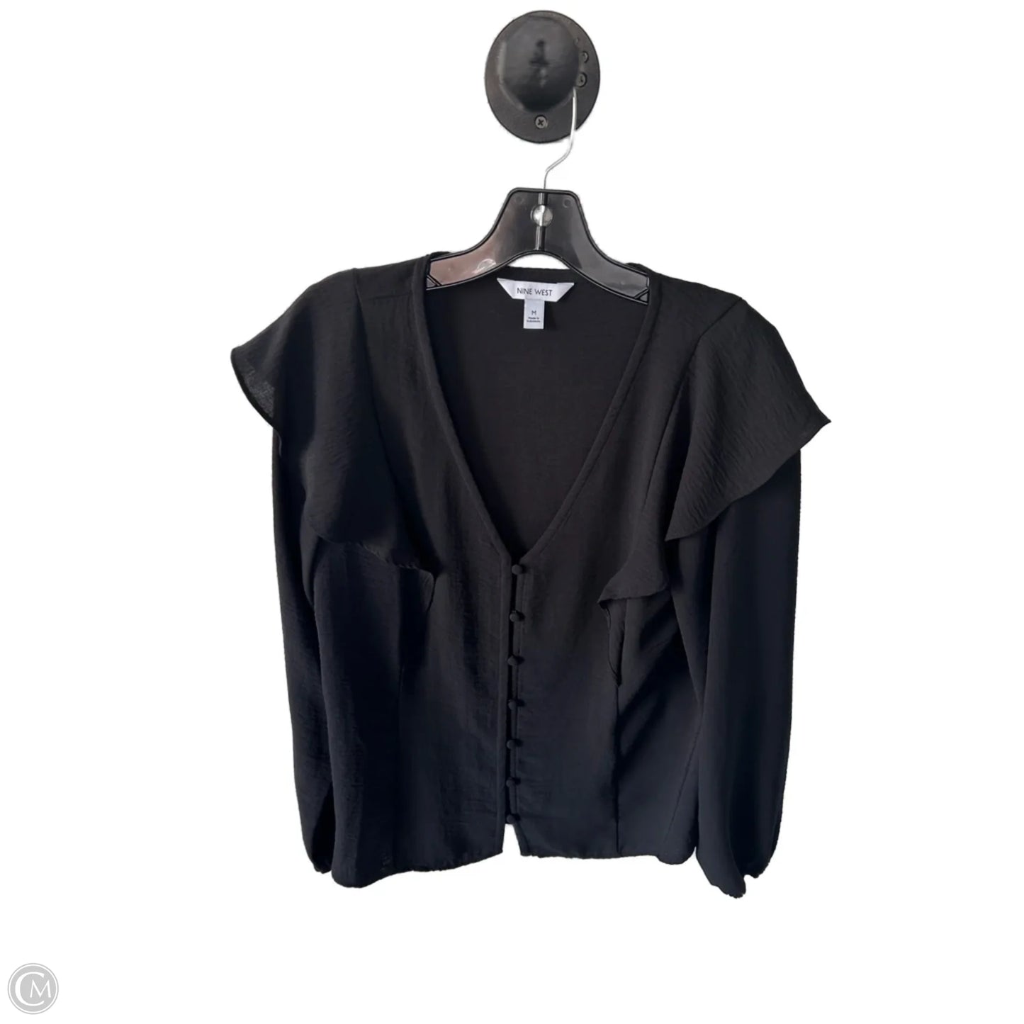Top Long Sleeve By Nine West In Black, Size: M