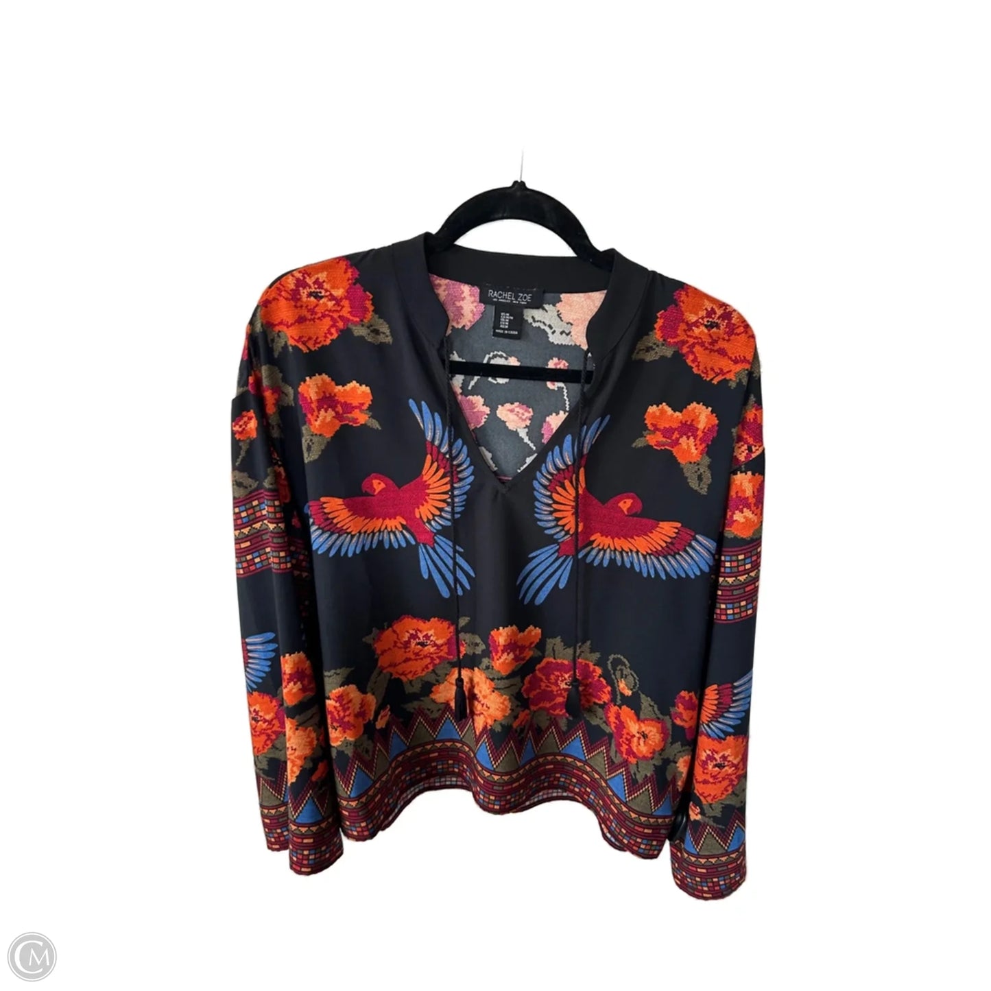 Top Long Sleeve By Rachel Zoe In Black & Orange, Size: M