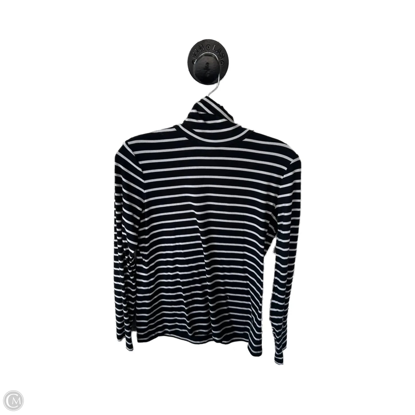 Top Long Sleeve Basic By Banana Republic In Black & White, Size: M