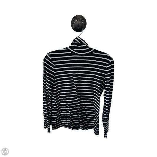 Top Long Sleeve Basic By Banana Republic In Black & White, Size: M