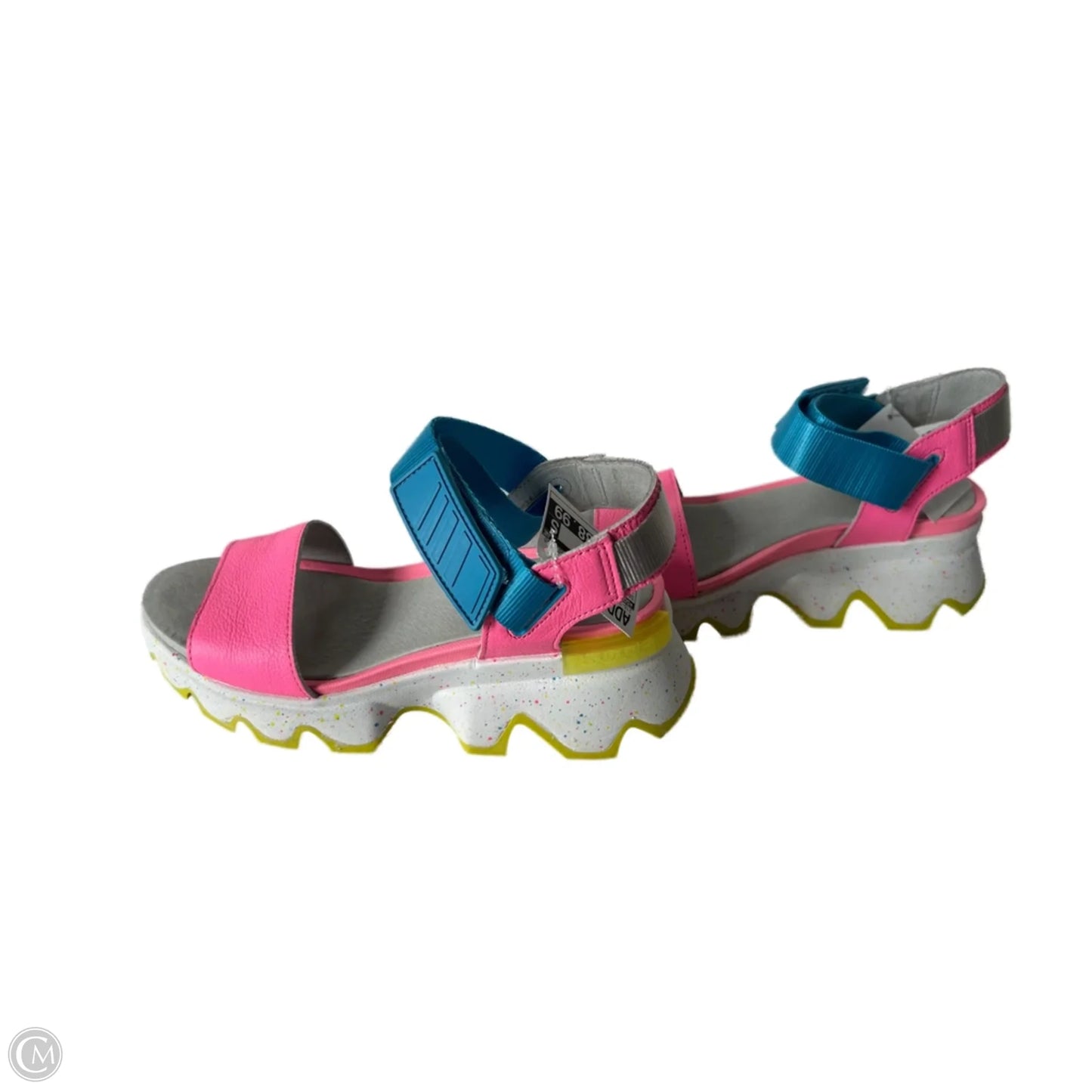 Sandals Heels Block By Sorel In Blue & Pink, Size: 6