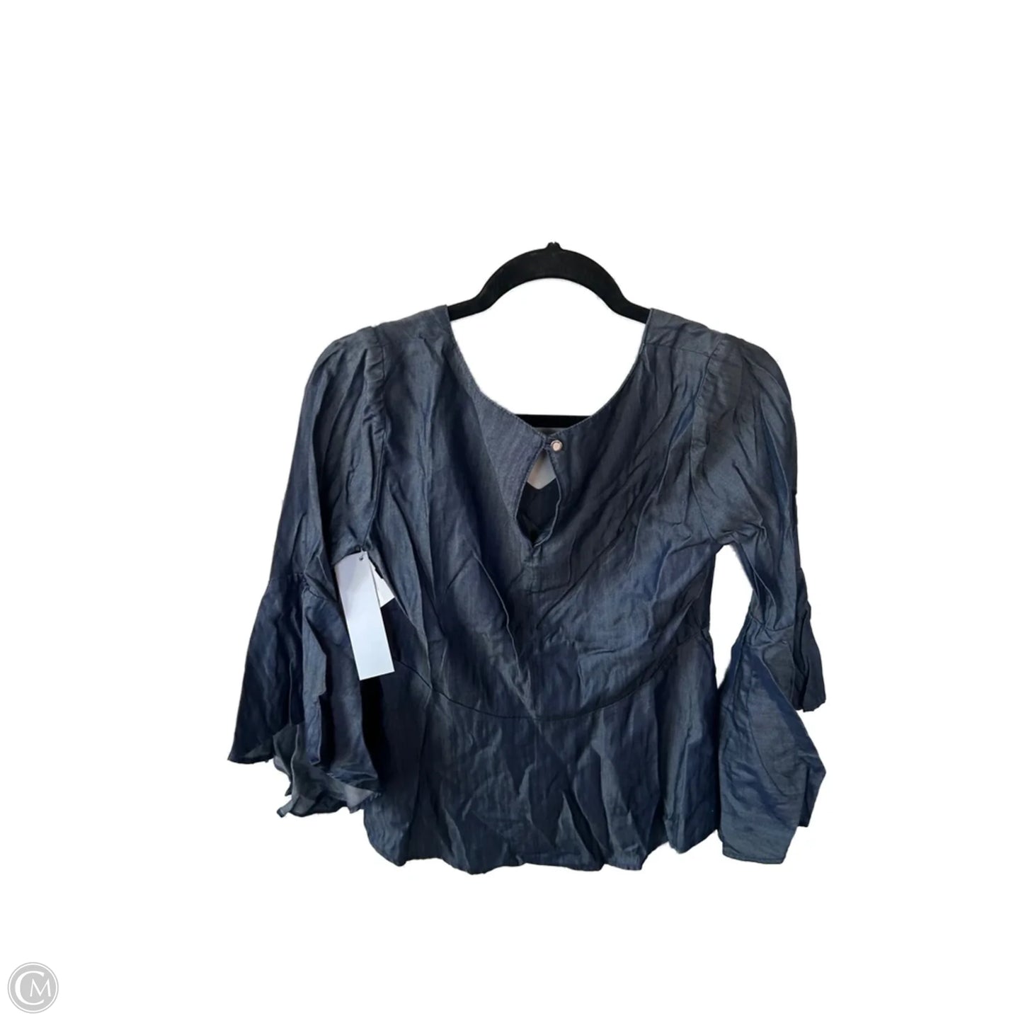 Top 3/4 Sleeve By White House Black Market In Blue Denim, Size: Xs