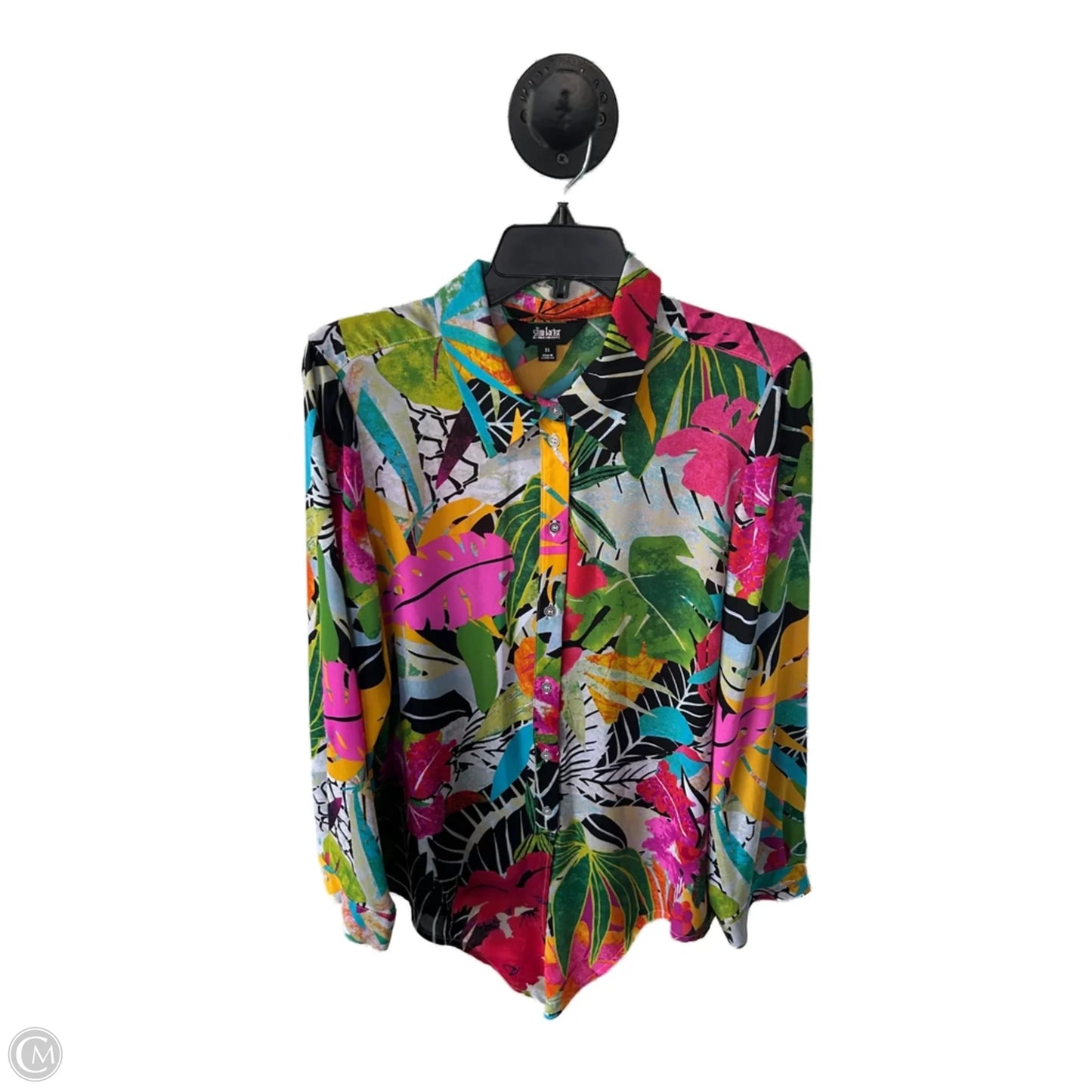 Top Long Sleeve By Investments In Multi-colored, Size: M