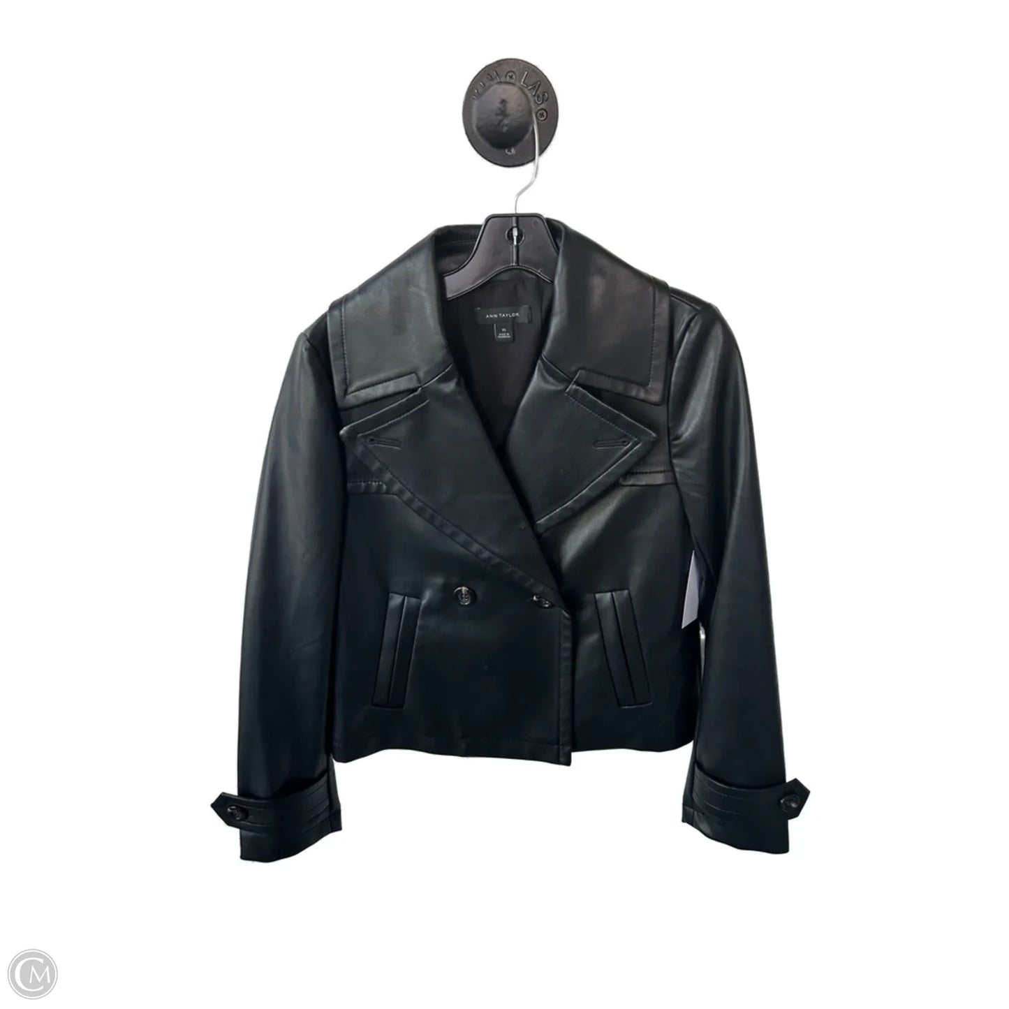 Jacket Moto By Ann Taylor In Black, Size: Xs