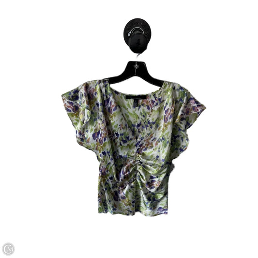 Top Short Sleeve By White House Black Market In Green & Purple, Size: S