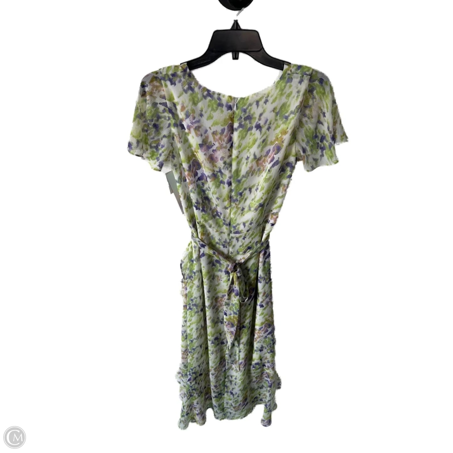 Dress Casual Midi By White House Black Market In Green & Purple, Size: Xs