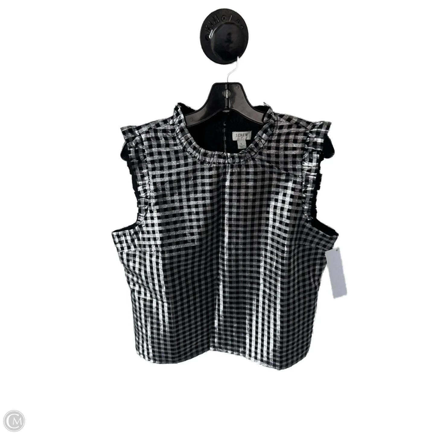 Top Sleeveless By J. Crew In Black & Silver, Size: L