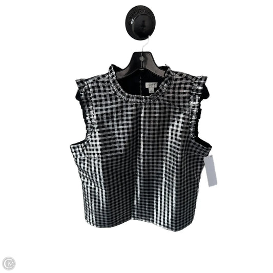 Top Sleeveless By J. Crew In Black & Silver, Size: L