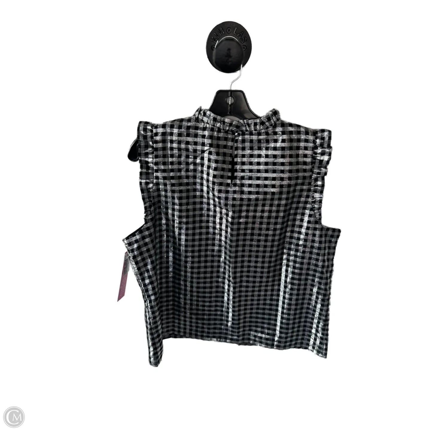 Top Sleeveless By J. Crew In Black & Silver, Size: L