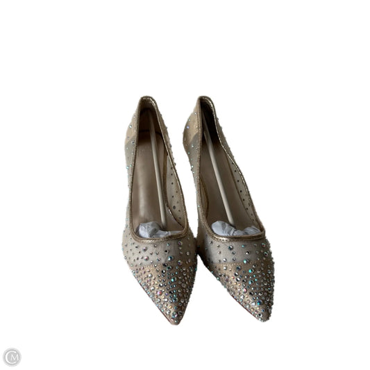 Shoes Heels Kitten By Clothes Mentor In Gold, Size: 8