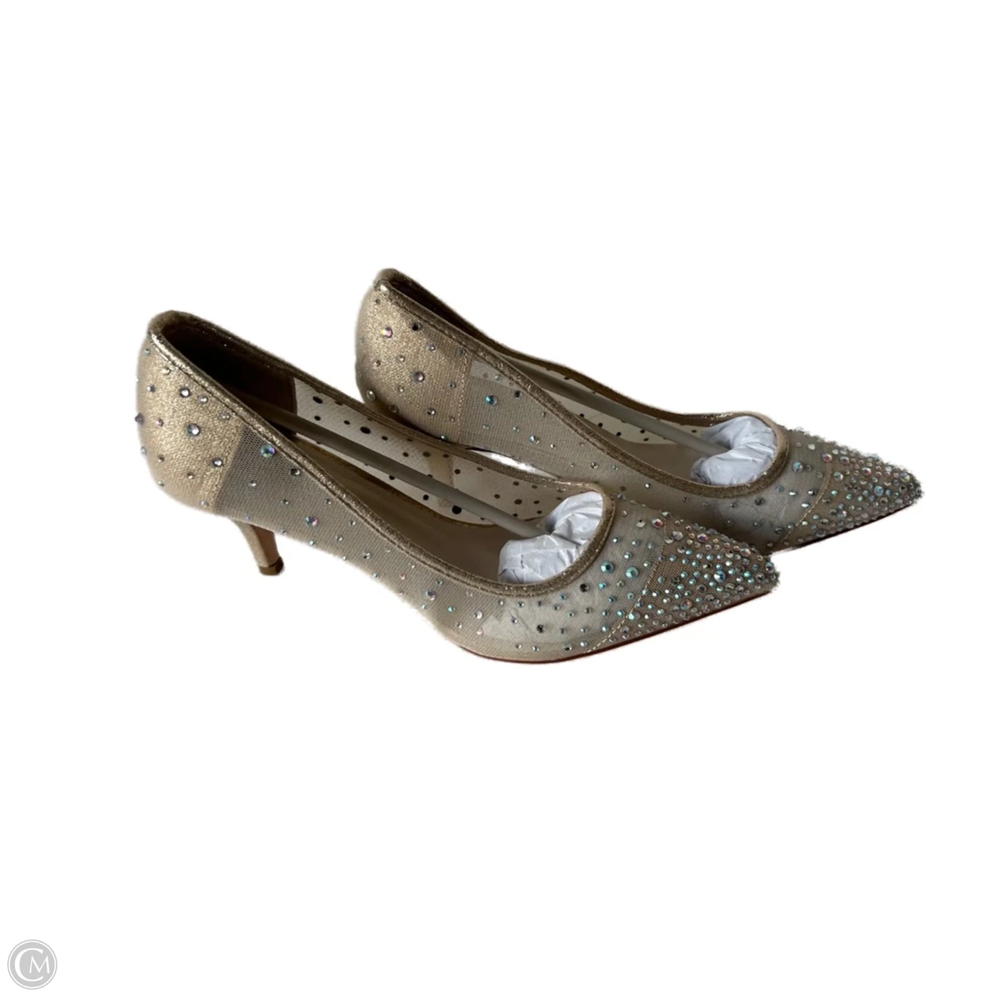 Shoes Heels Kitten By Clothes Mentor In Gold, Size: 8