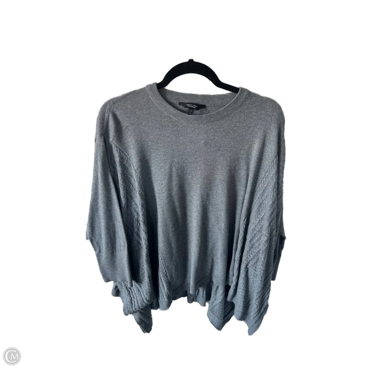 Sweater By Simply Vera In Grey, Size: L