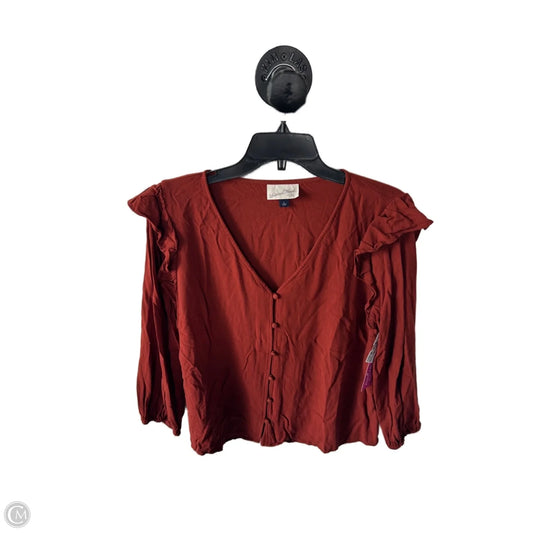 Top Long Sleeve By Universal Thread In Brown, Size: L
