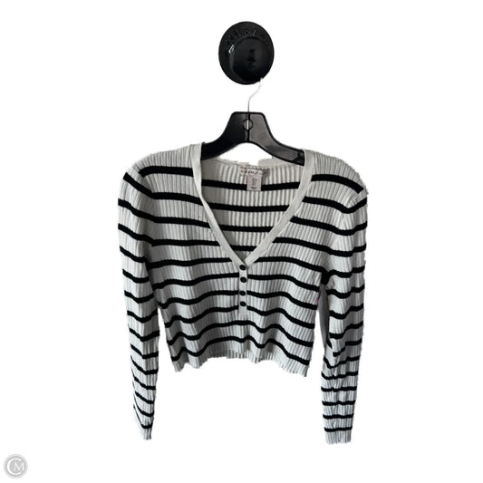 Top Long Sleeve By Cmb In Black & White, Size: L