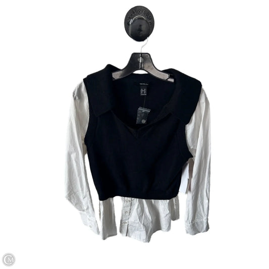 Sweater By Forever 21 In Black & White, Size: Xl