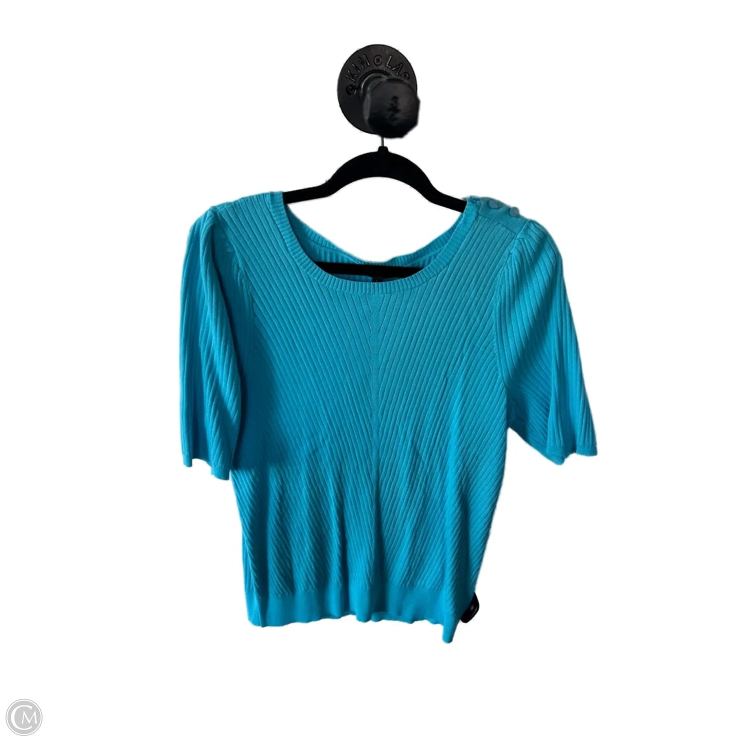 Sweater Short Sleeve By Talbots In Blue, Size: L