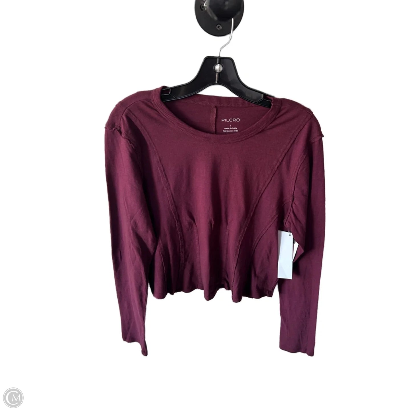 Top Long Sleeve By Pilcro In Maroon, Size: L
