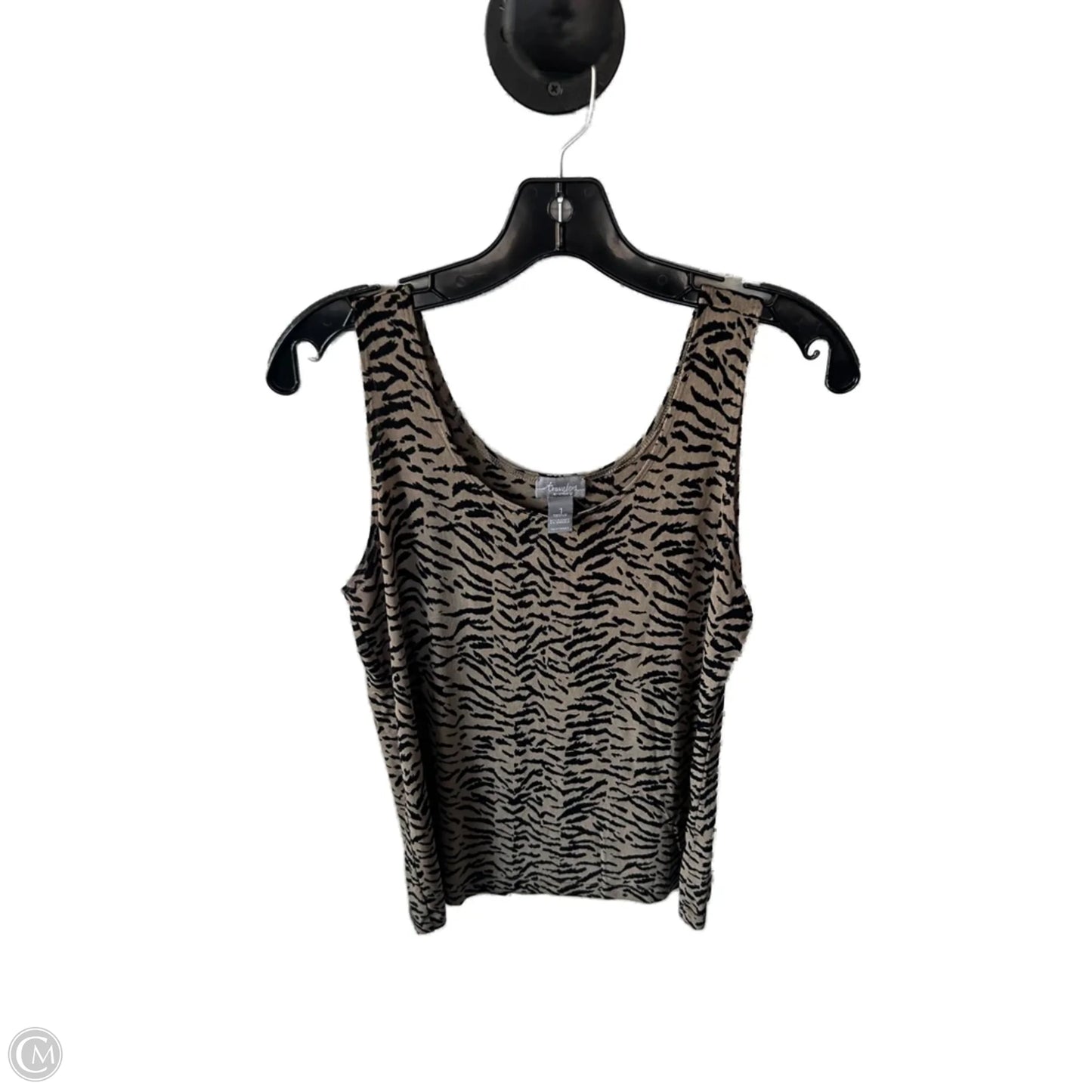 Top Sleeveless By Chicos In Black & Brown, Size: M