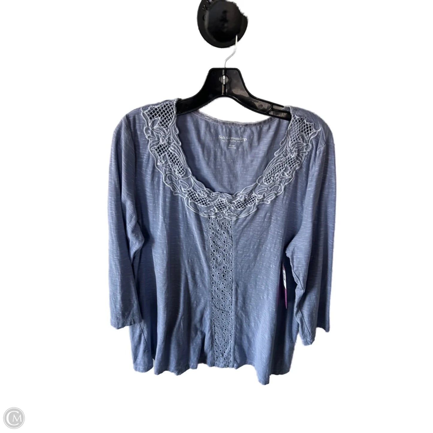 Top 3/4 Sleeve By Soft Surroundings In Purple, Size: Xl