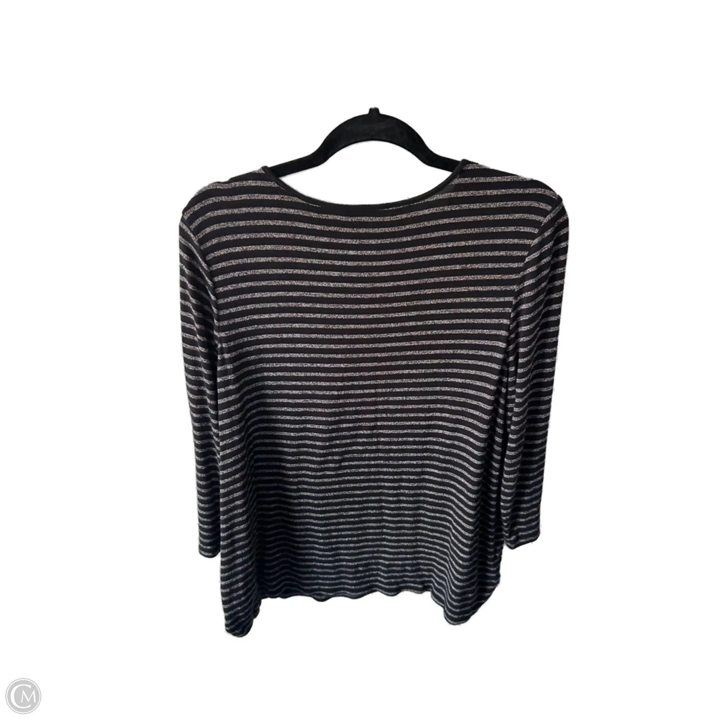 Top Long Sleeve By J. Jill In Black & Brown, Size: L