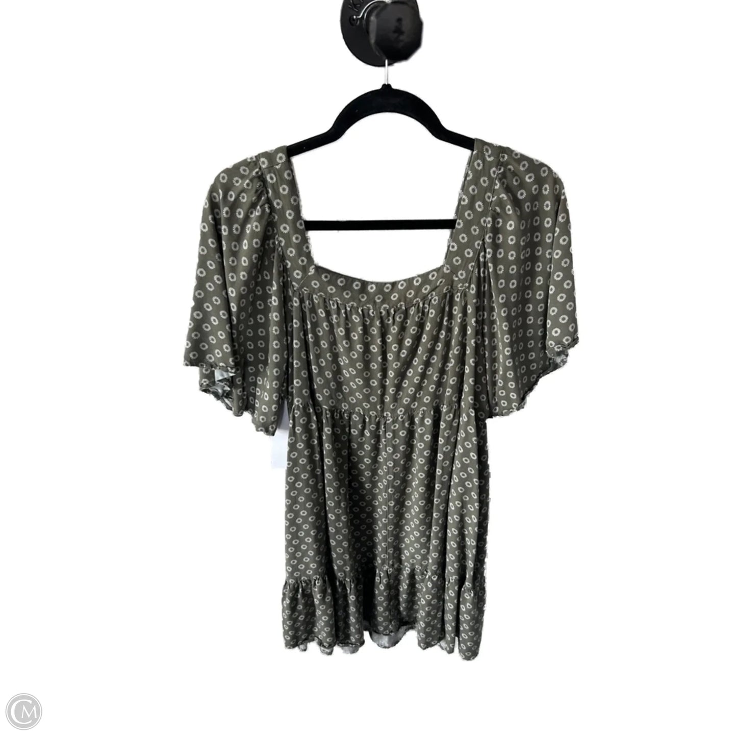 Dress Casual Short By Maurices In Green & White, Size: L