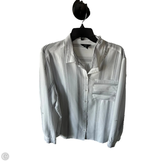 Top Long Sleeve By F&f In Black & White, Size: Xl