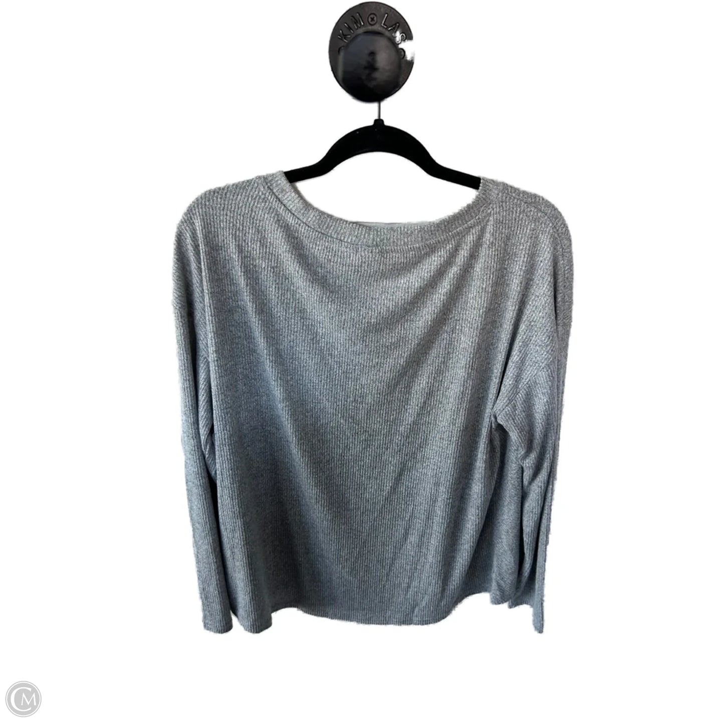 Top Long Sleeve Basic By Gap In Grey, Size: L