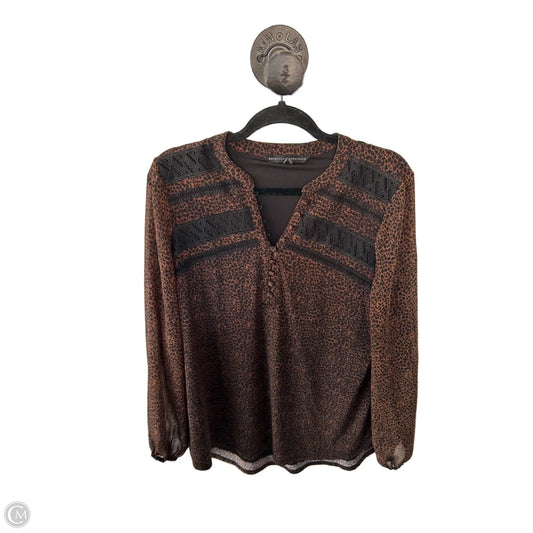 Top Long Sleeve By White House Black Market In Black & Brown, Size: M
