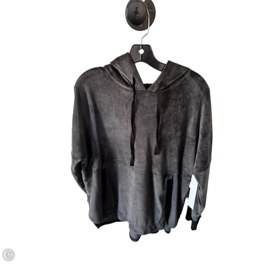Sweatshirt Hoodie By Donna Karan In Grey, Size: S