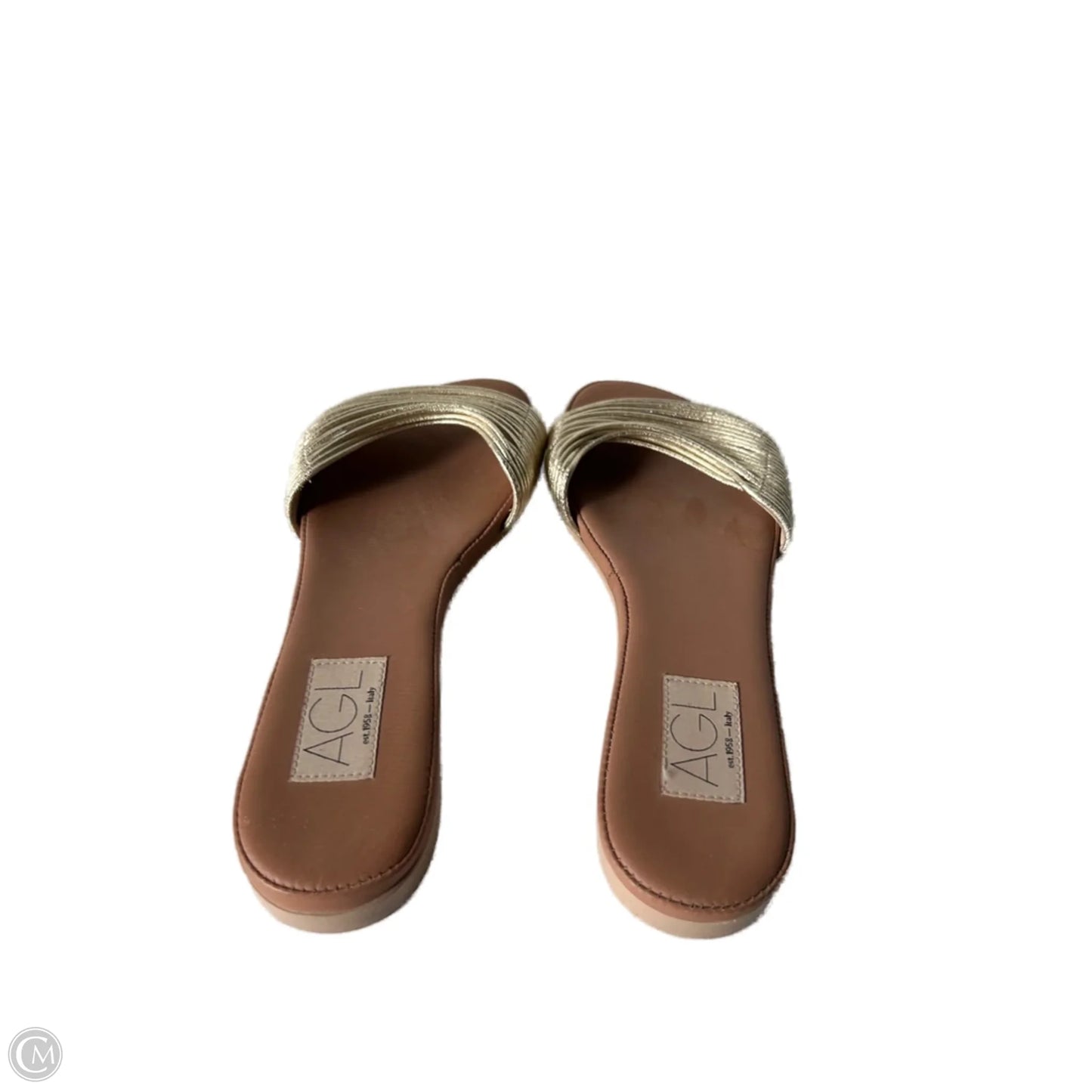 Sandals Flats By Agl In Gold & Tan, Size: 7.5