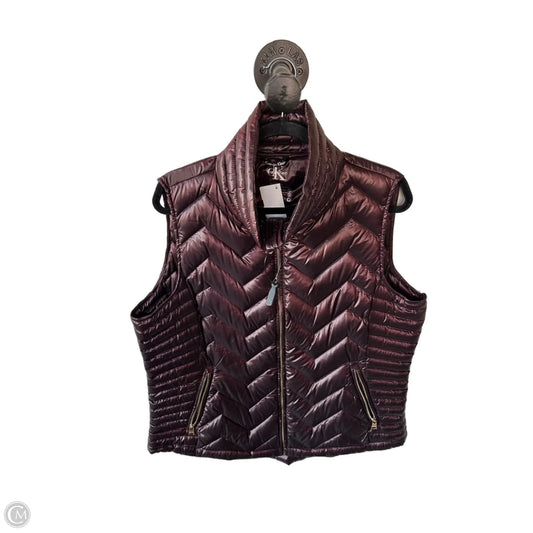 Vest Puffer & Quilted By Calvin Klein In Brown, Size: Xxl