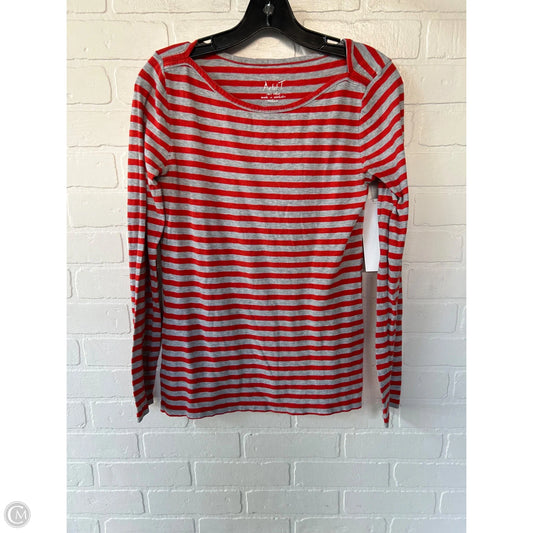 Top Long Sleeve Basic By J. Crew In Grey & Orange, Size: M