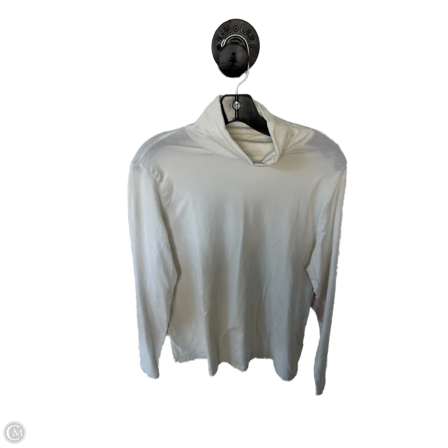 Top Long Sleeve Basic By Lands End In Cream, Size: L