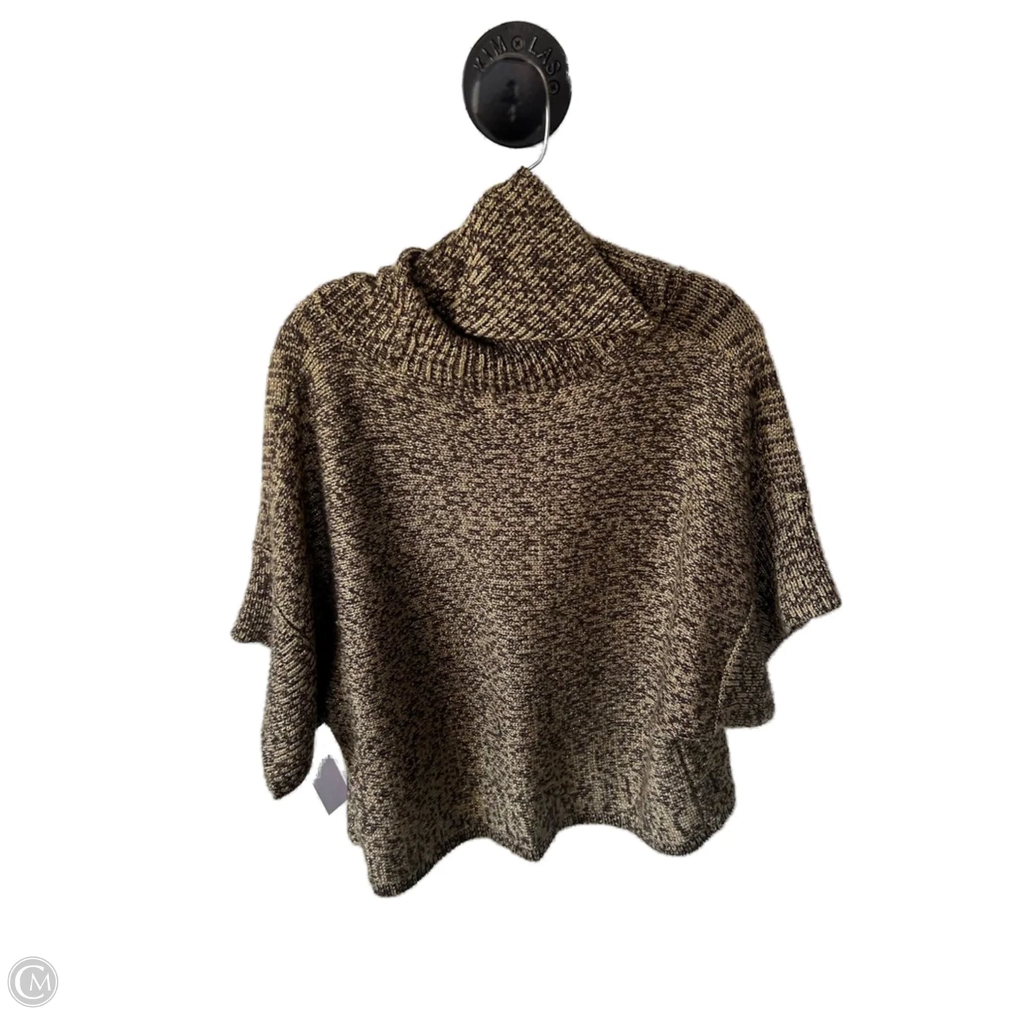 Sweater Cardigan By Chicos In Brown & Gold, Size: L