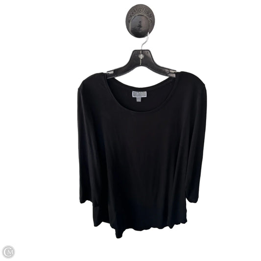 Top 3/4 Sleeve Basic By Jm Collections In Black, Size: L