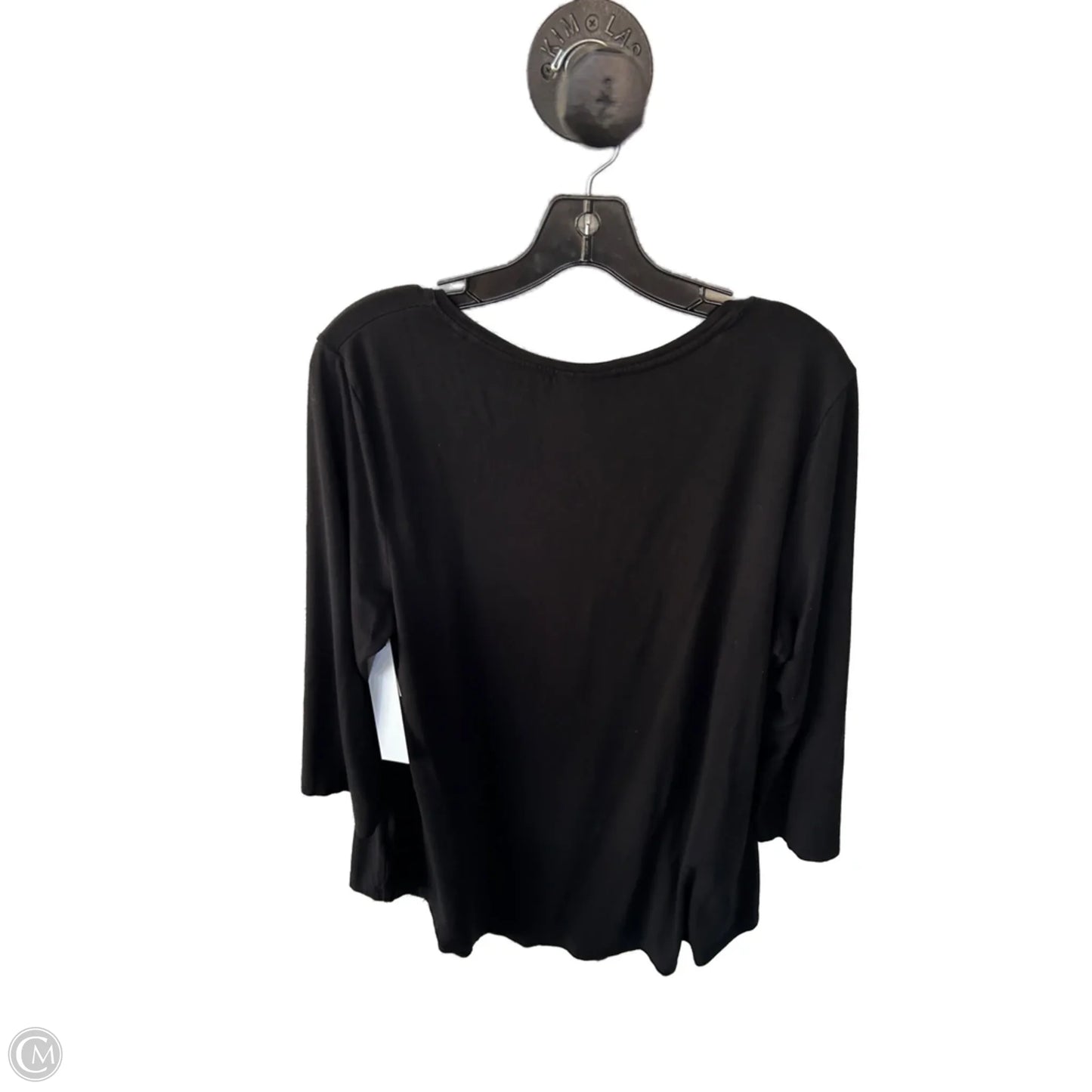 Top 3/4 Sleeve Basic By Jm Collections In Black, Size: L