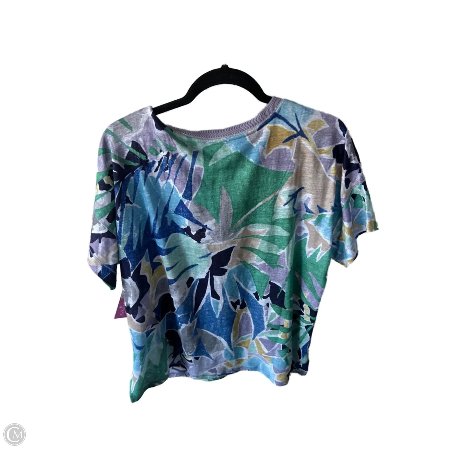 Top Short Sleeve By Chicos In Blue & Purple, Size: L