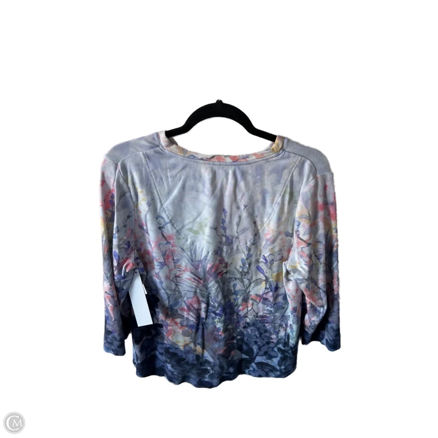 Top 3/4 Sleeve By Chicos In Blue & Purple, Size: L