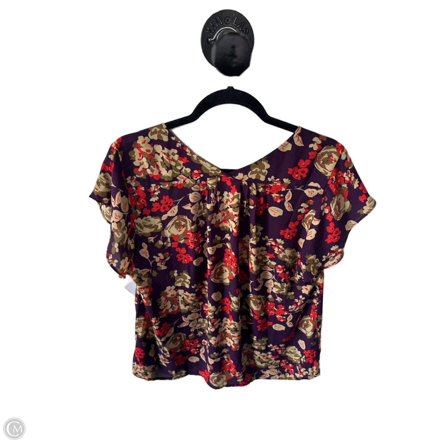 Top Short Sleeve By Cabi In Orange & Purple, Size: S