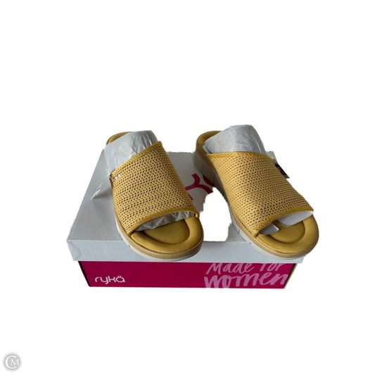 Sandals Flats By Ryka In Yellow, Size: 7