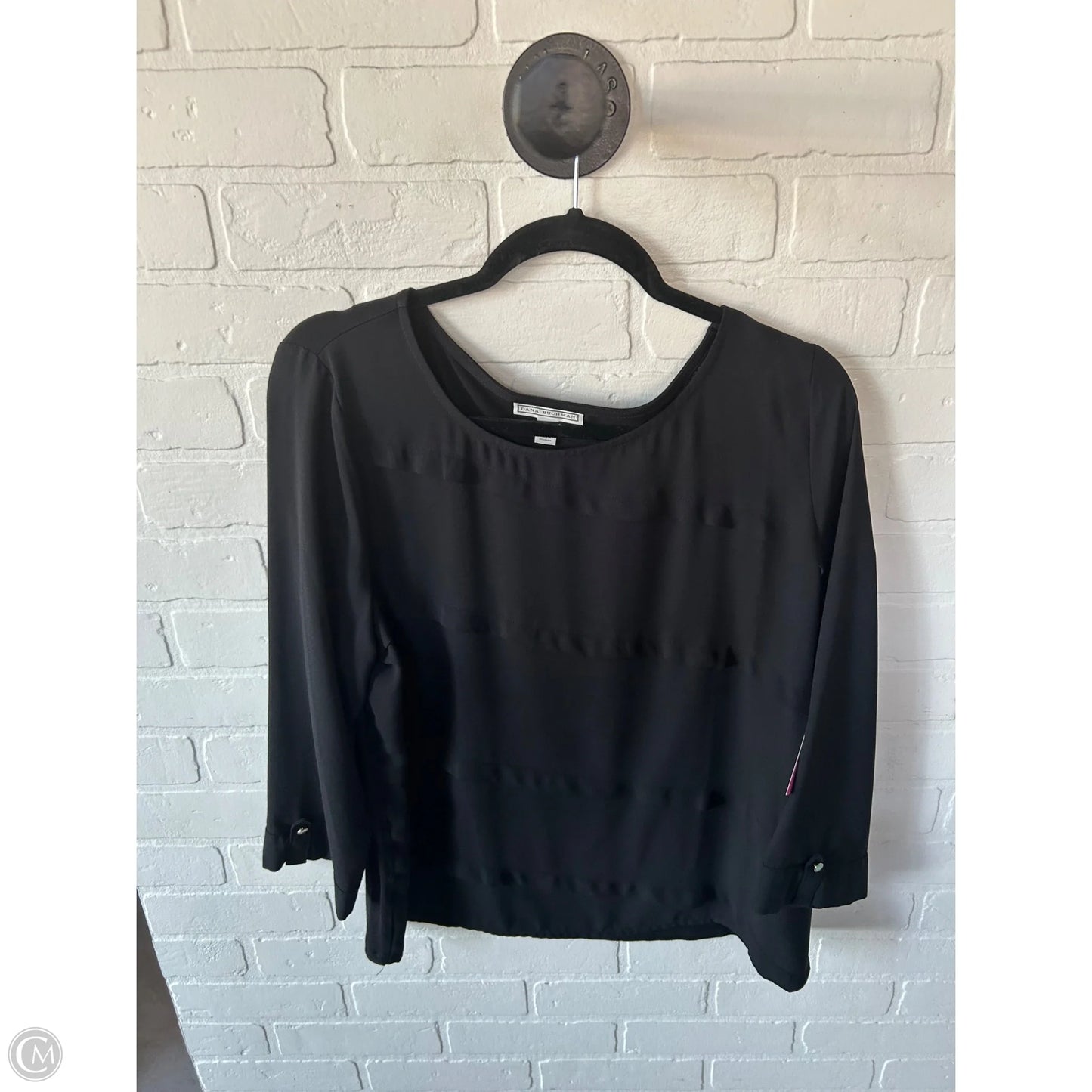 Top Long Sleeve By Dana Buchman In Black, Size: Xl